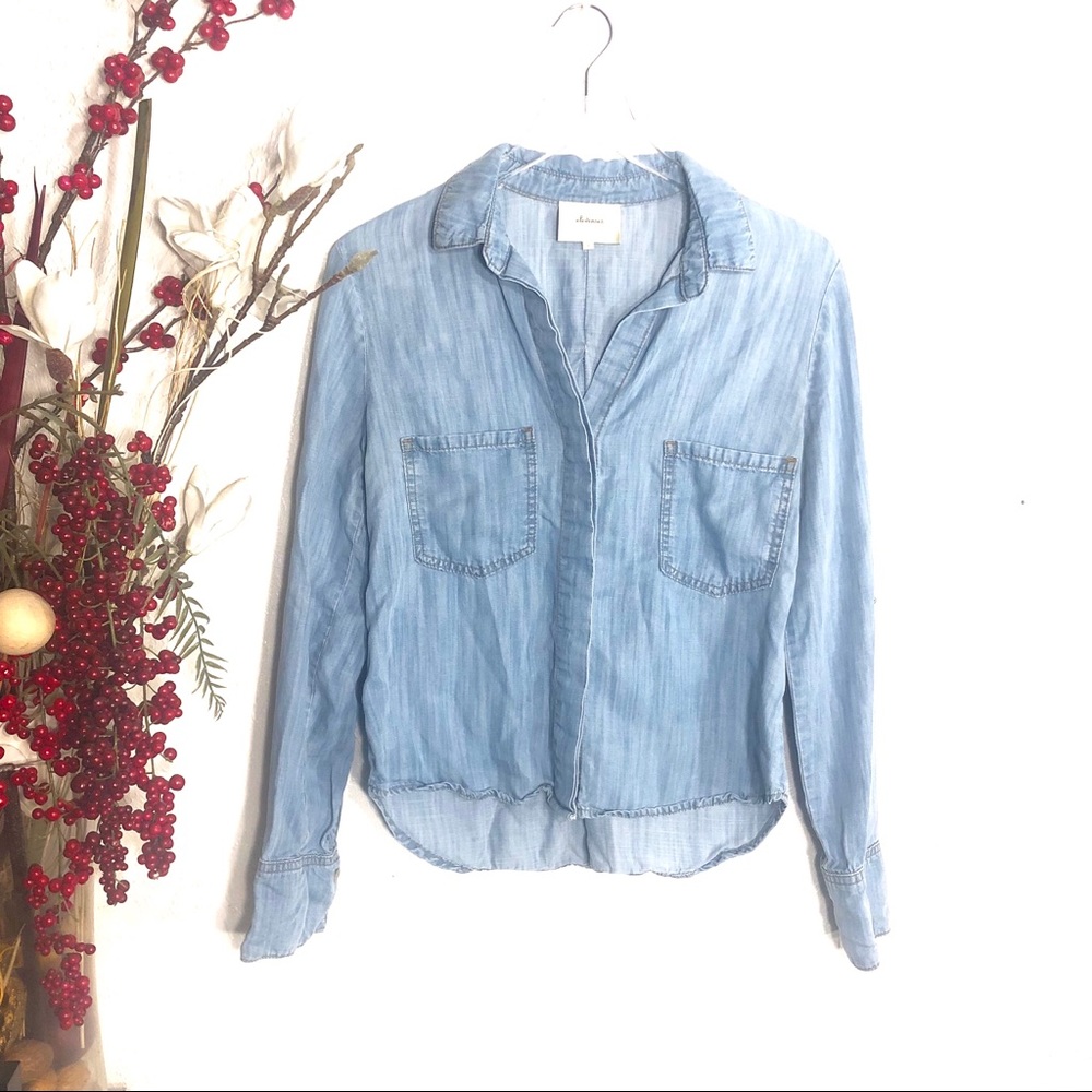 anthro elevenses • chambray top
